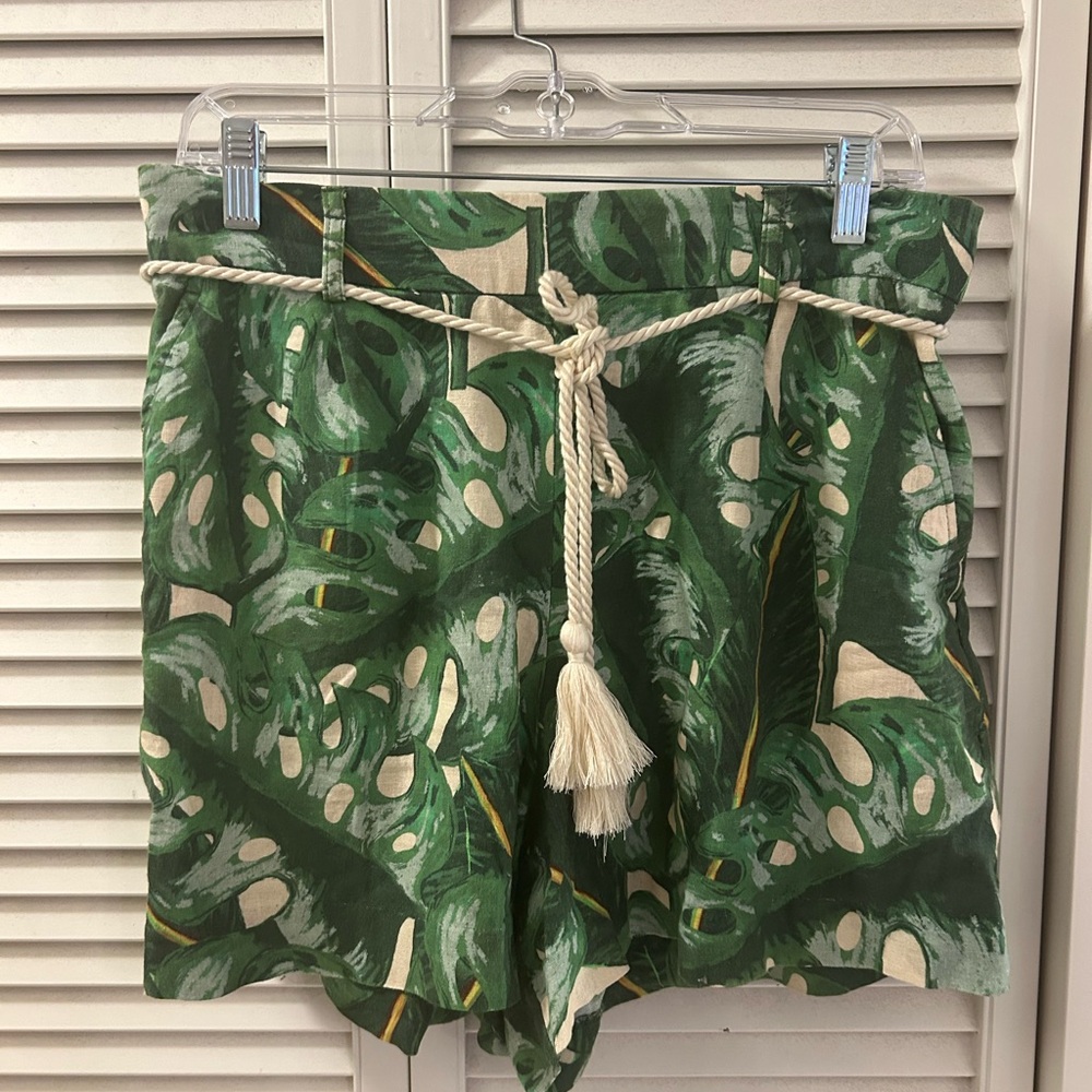 Joie Monstera Tropical Leaf Pull-up Shorts - M